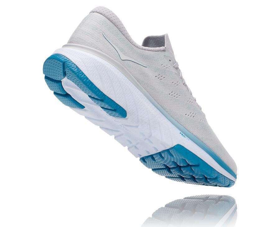 Hoka Australia One One Cavu 3 - Mens Running Shoes White/Blue - ESOHI-5360